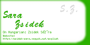 sara zsidek business card